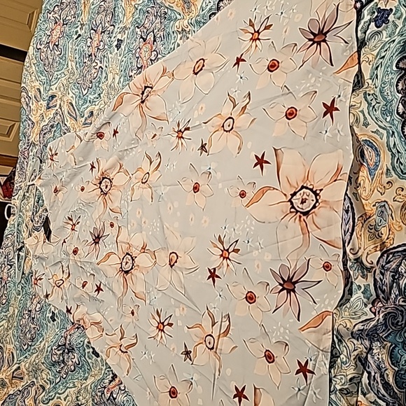 Sheilay Blue Flowered Dress 2x - Picture 2 of 4